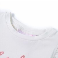 Kinder-T-Shirt mit R&uuml;schen&auml;rmeln Ecru 92