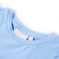 Kinder-T-Shirt mit R&uuml;schen&auml;rmeln Hellblau 128