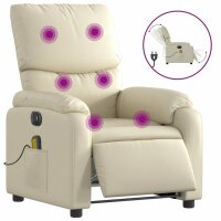 vidaXL Massagesessel Elektrisch Creme Kunstleder