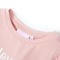 Kinder-T-Shirt mit R&uuml;schen&auml;rmeln Hellrosa 140