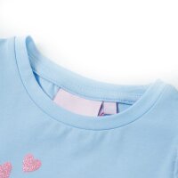 Kinder-T-Shirt mit R&uuml;schen&auml;rmeln Hellblau 128