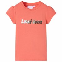 Kinder-T-Shirt mit Fl&uuml;gel&auml;rmeln Korallenrosa 104