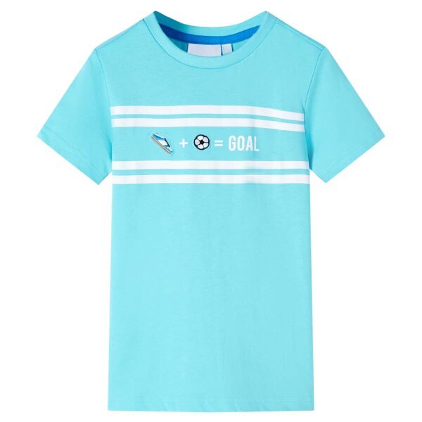 Kinder-T-Shirt Aquablau 128