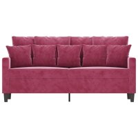 vidaXL 2-Sitzer-Sofa Weinrot 140 cm Samt