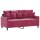 vidaXL 2-Sitzer-Sofa Weinrot 140 cm Samt