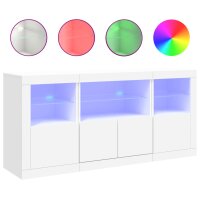 vidaXL Sideboard mit LED-Leuchten Weiß 142,5x37x67 cm