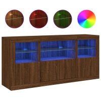 vidaXL Sideboard mit LED-Leuchten Braun Eichen-Optik 142,5x37x67 cm