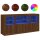 vidaXL Sideboard mit LED-Leuchten Braun Eichen-Optik 142,5x37x67 cm