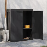 vidaXL Gartenschrank Schwarz 65x37x85 cm PP