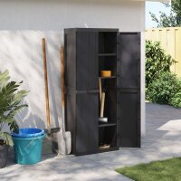 vidaXL Gartenschrank Schwarz 65x37x165 cm PP