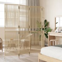 vidaXL Paravent 4-tlg. Beige Poly Rattan