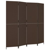 vidaXL Paravent 4-tlg. Braun Poly Rattan