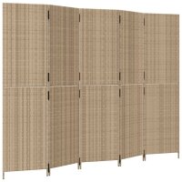 vidaXL Paravent 5-tlg. Beige Poly Rattan