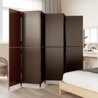 vidaXL Paravent 6-tlg. Braun Poly Rattan