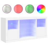 vidaXL Sideboard mit LED-Leuchten Weiß 142,5x37x67 cm