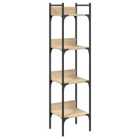 vidaXL Bücherregal 4 Böden Sonoma-Eiche 35x30x138,5 cm Holzwerkstoff