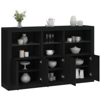 vidaXL Sideboard mit LED-Leuchten Schwarz 162x37x100 cm