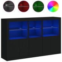 vidaXL Sideboard mit LED-Leuchten Schwarz 162x37x100 cm