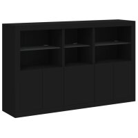 vidaXL Sideboard mit LED-Leuchten Schwarz 162x37x100 cm