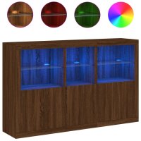 vidaXL Sideboard mit LED-Leuchten Braun Eichen-Optik 162x37x100 cm