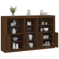 vidaXL Sideboard mit LED-Leuchten Braun Eichen-Optik 162x37x100 cm