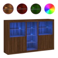 vidaXL Sideboard mit LED-Leuchten Braun Eichen-Optik 162x37x100 cm