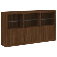 vidaXL Sideboard mit LED-Leuchten Braun Eichen-Optik 181,5x37x100 cm