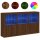 vidaXL Sideboard mit LED-Leuchten Braun Eichen-Optik 181,5x37x100 cm