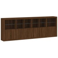 vidaXL Sideboard mit LED-Leuchten Braun Eichen-Optik 283x37x100 cm