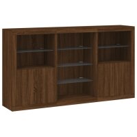 vidaXL Sideboard mit LED-Leuchten Braun Eichen-Optik 181,5x37x100 cm