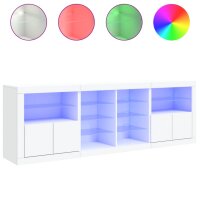 vidaXL Sideboard mit LED-Leuchten Wei&szlig; 202x37x67 cm