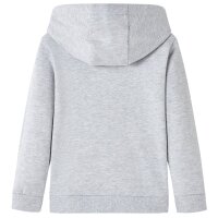 Kinder-Kapuzenpullover Grau Melange und Orange 92