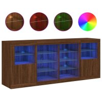 vidaXL Sideboard mit LED-Leuchten Braun Eichen-Optik 163x37x67 cm