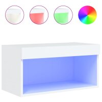 vidaXL TV-Schrank mit LED-Leuchten Wei&szlig; 60x30x30 cm