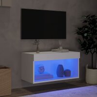 vidaXL TV-Schrank mit LED-Leuchten Wei&szlig; 60x30x30 cm