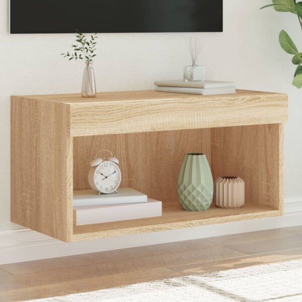 vidaXL TV-Schrank mit LED-Leuchten Sonoma-Eiche 60x30x30 cm