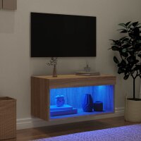 vidaXL TV-Schrank mit LED-Leuchten Sonoma-Eiche 60x30x30 cm