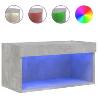 vidaXL TV-Schrank mit LED-Leuchten Betongrau 60x30x30 cm