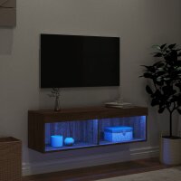 vidaXL TV-Schrank mit LED-Leuchten Braun Eichen-Optik 100x30x30 cm