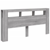 vidaXL LED-Kopfteil Grau Sonoma 200x18,5x103,5 cm Holzwerkstoff