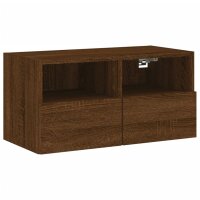 vidaXL TV-Wandschrank Braun Eiche-Optik 60x30x30 cm Holzwerkstoff