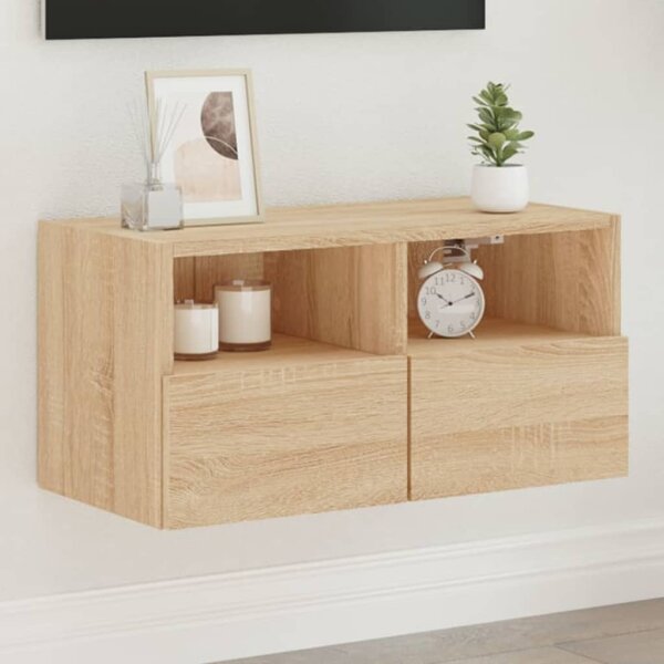 vidaXL TV-Wandschrank Sonoma-Eiche 60x30x30 cm Holzwerkstoff