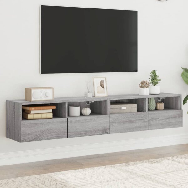 vidaXL TV-Wandschr&auml;nke 2 Stk. Grau Sonoma 80x30x30 cm Holzwerkstoff