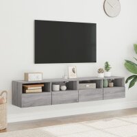 vidaXL TV-Wandschr&auml;nke 2 Stk. Grau Sonoma 80x30x30 cm Holzwerkstoff