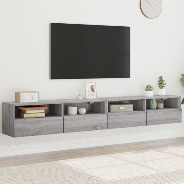 vidaXL TV-Wandschr&auml;nke 2 Stk. Grau Sonoma 100x30x30 cm Holzwerkstoff