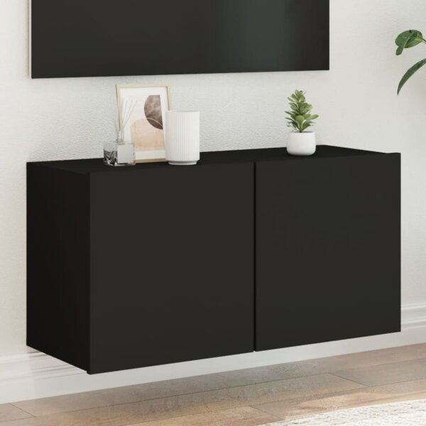 vidaXL TV-Wandschrank Schwarz 80x30x41 cm