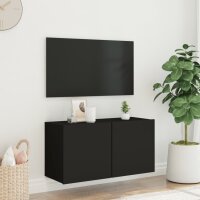 vidaXL TV-Wandschrank Schwarz 80x30x41 cm