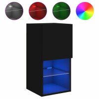 vidaXL TV-Schrank mit LED-Leuchten Schwarz 30,5x30x60 cm