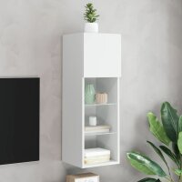 vidaXL TV-Schrank mit LED-Leuchten Wei&szlig; 30,5x30x90 cm