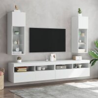 vidaXL TV-Schrank mit LED-Leuchten Wei&szlig; 30,5x30x90 cm